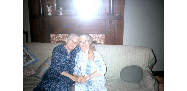 Original Scanned Photo, “Two Women Sitting on a Sofa”