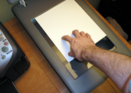 Photo of a document about to be scanned